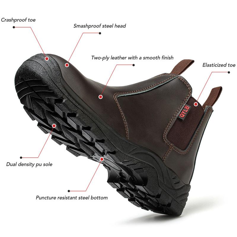Fashion New Waterproof Work Boots Steel Toe Shoes Men Safety Shoes Anti Scald Welding Boots Puncture-Proof Industrial Shoes Protective