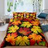Maple Leaves Polyester Duvet Cover Set Fall Theme Comforter Cover With Pillowcase King Queen Size For Kids Boys Girl Bedding Set