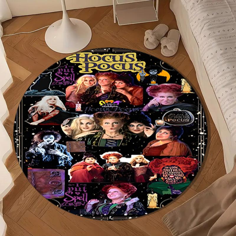 Halloween Horror Witch Round Mat, Anti-slip Circle Carpet Chair Rug For livingroom,Bedroom, Doormat Home Decor Gift Christmas Gifts