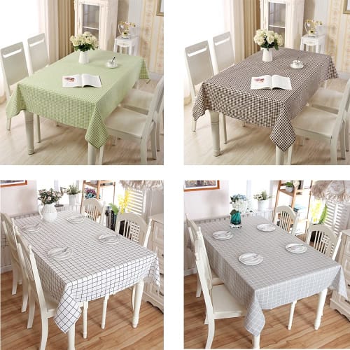 MYFTD Tablecloth, Dining Tablecloth, Checkered Pattern, Rectangular, Nordic, Pastoral Style, Stylish, Durable, Breathable Cotton Linen, Linen, Suitabl