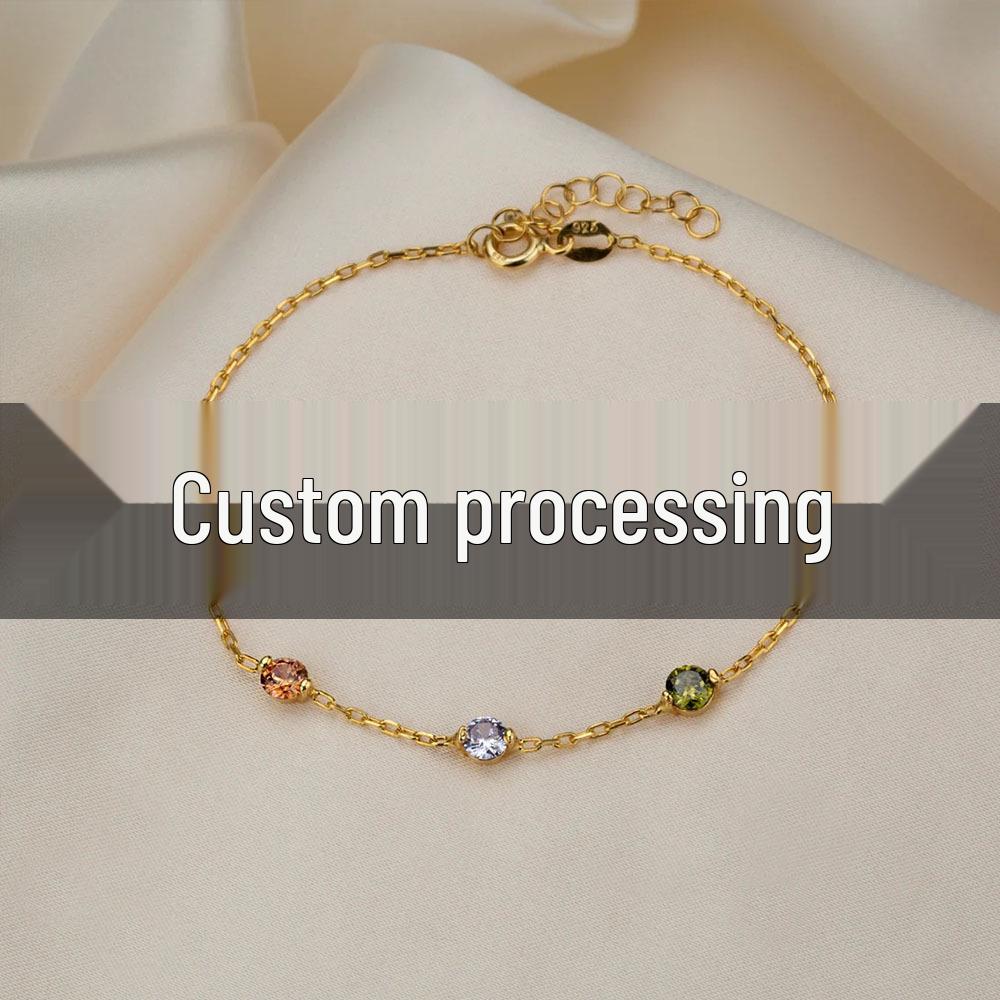 Personalized French Retro S925 Sterling Silver Bracelet - Customizable  Versatile 925 Silver