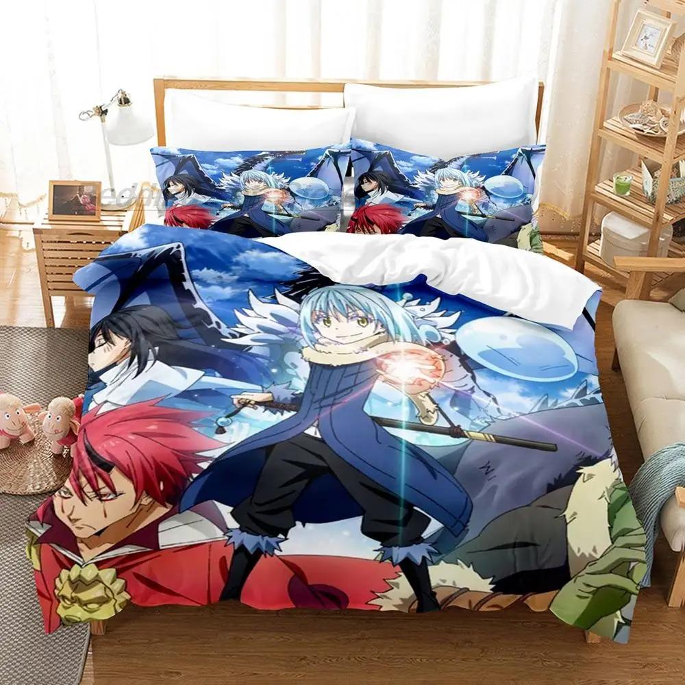 Ten Czas Kiedy Odrodziłem się jako Śluz Pościel Zestaw Pojedynczy Bliźniak Pełny Queen King Size Zestaw do Łóżka Aldult Dzieci Druk 3D Anime Kreskówka