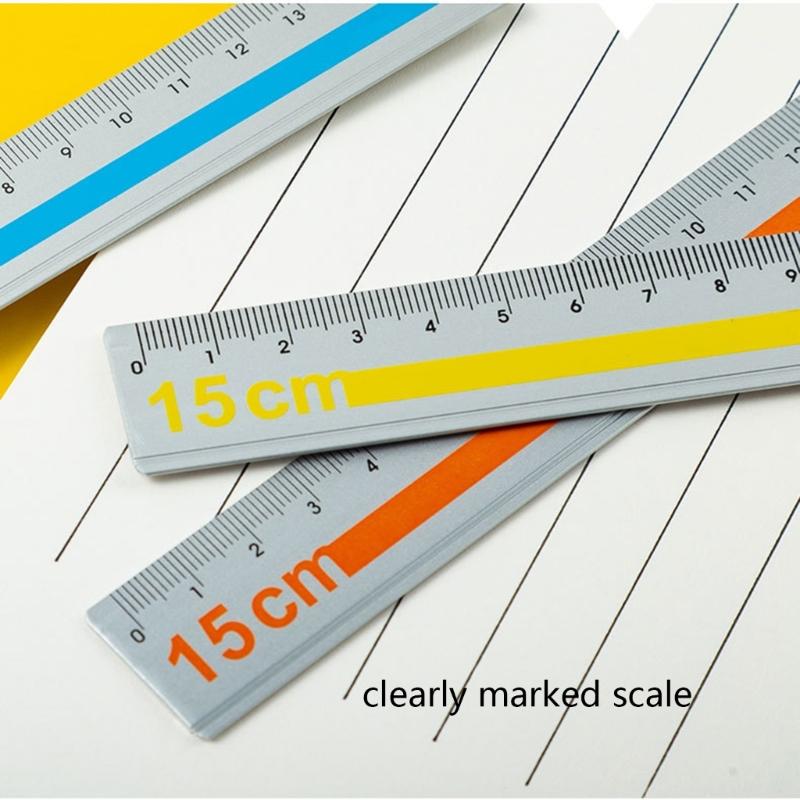 15cm Lightweight Aluminum Measuring Tool With Anti Scratch Surfaces Easy To Read Marking Straight Ruler Ideal For Students