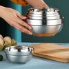 Anti Scalding Bowls Stainless Steel Double-layer Thick Durable Soup Rice Bowls Kindergarten Children's Canteen Bowl