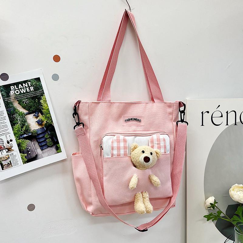 Stylish New Canvas Tote Bag For Students With Colorful Design And Adjustable Shoulder Strap