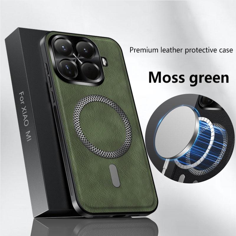 Case For Xiaomi 15T Pro PU Leather Wireless Charging Magnetic Shockproof Case For Xiaomi 15T 15TPro 14T Pro Phone Protect Cover