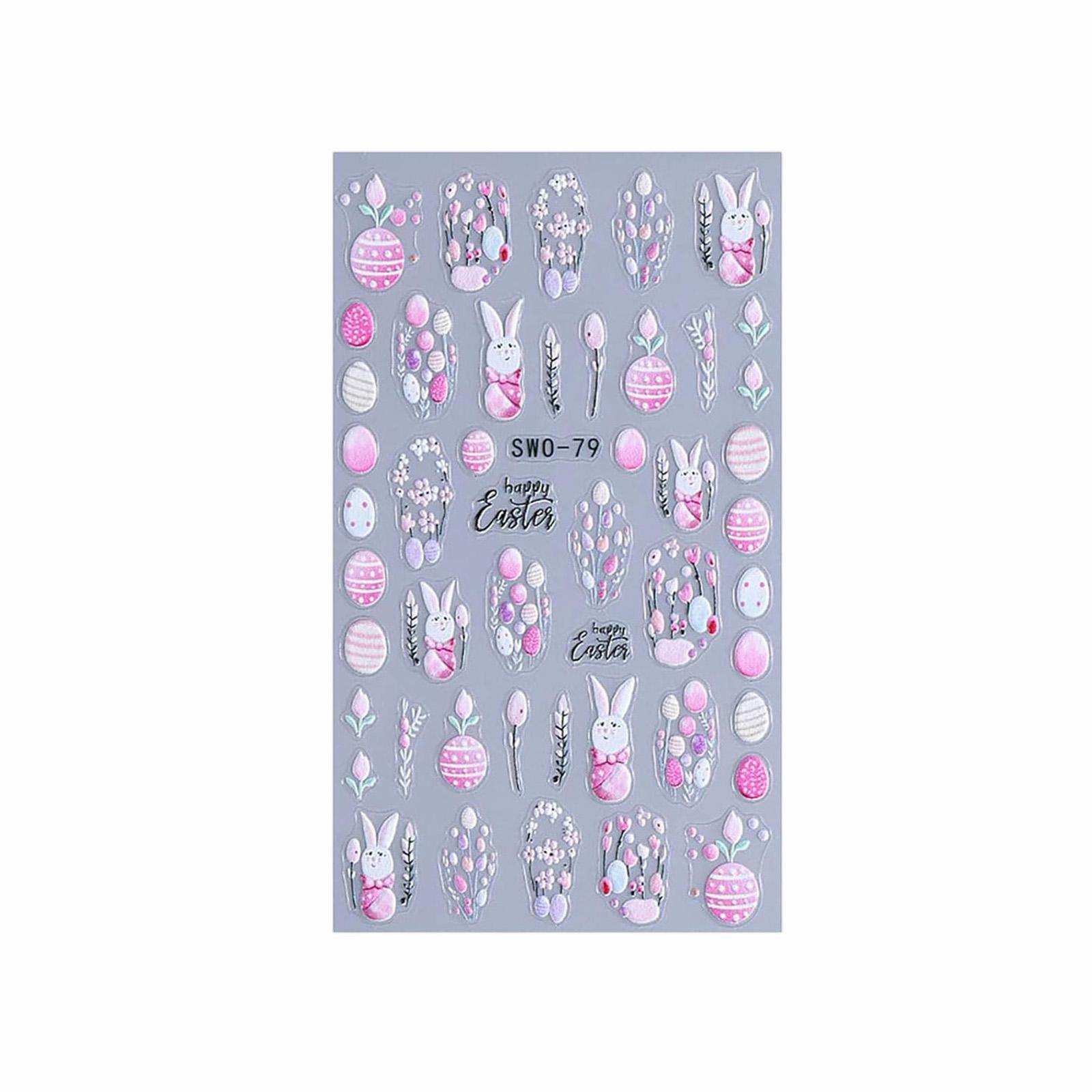 

Spring Summer Easter Relief Flower Stickers Nail Stickers Nail Stickers One Size