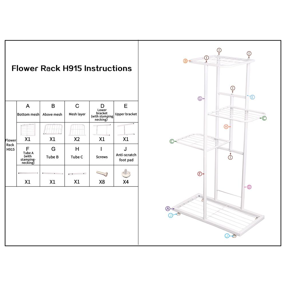4-Tier Display Shelf Flower Pots Rack Plant Stand Potting Ladder Planter Stand Hvy Duty Storage Shelving Rack for Potted Plants