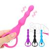 Puntos Women Silicone Long Pull Beads Vibrator Anal Plug Massage Masturbation Product