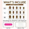 30-Piece Almond Pink 3D Floral French Manicure Nail Tips