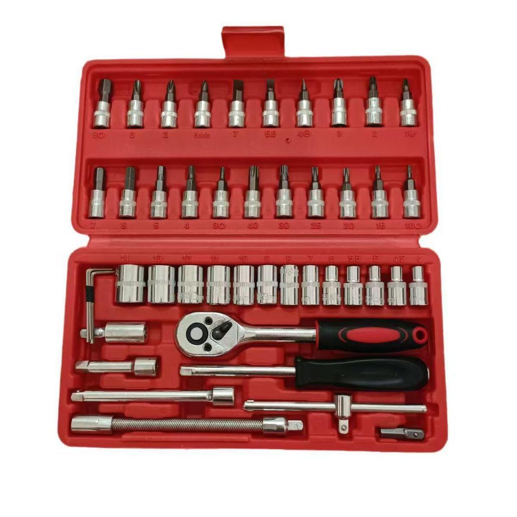 53-teiliges 1/4" Ratschenschlüssel-Steckschlüssel-Set für Autoreparaturen