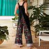 Women's Casual Jumpsuit Sleeveless Christmas Printed Cotton Jumpsuit