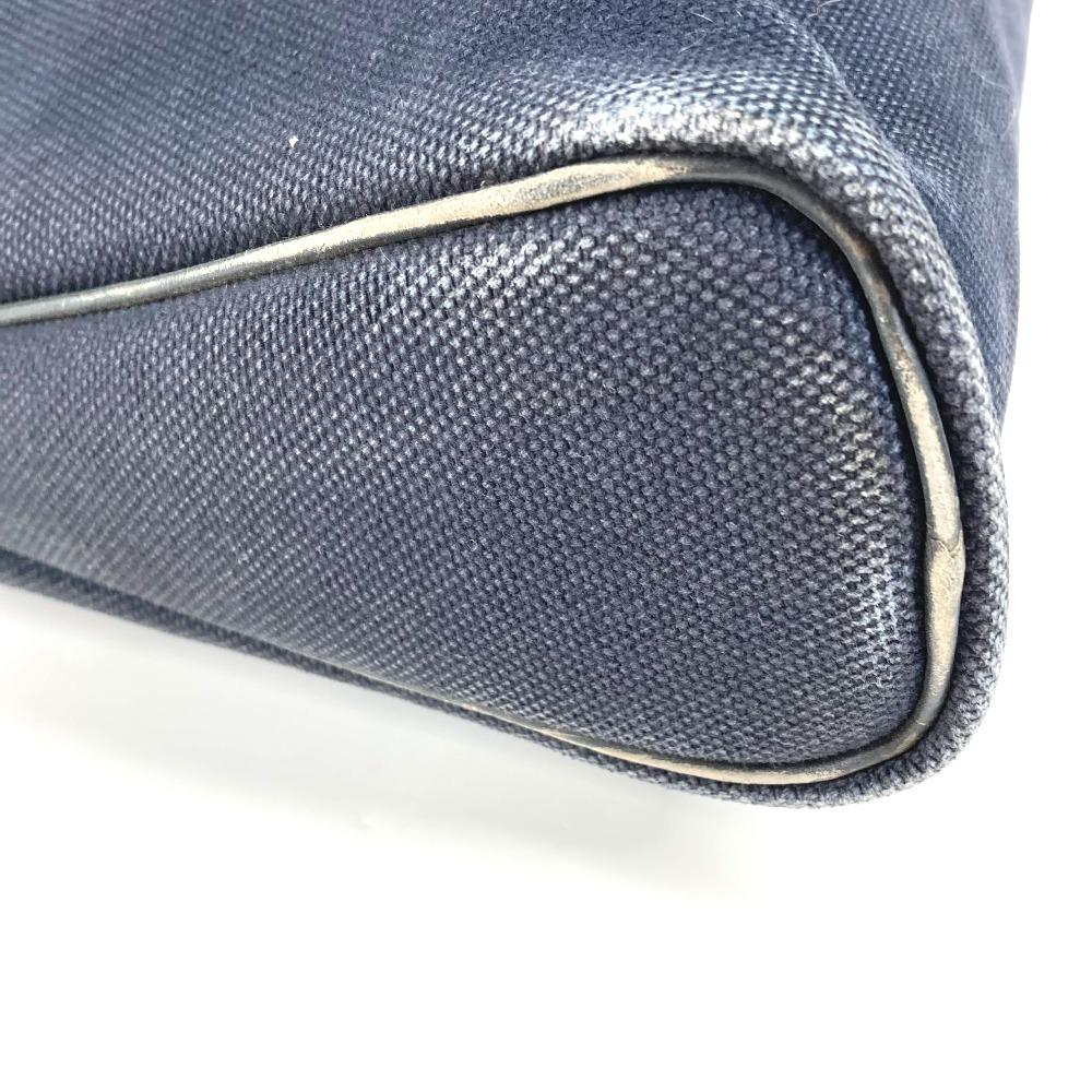 HERMES Duffle Bag Sac Iboo GM Tote Bag Hand Bag Leather/Canvas Black/Navy