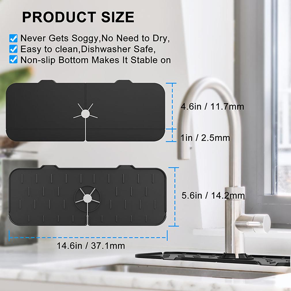 Kitchen Faucet Absorbent Mat Sink Splash Guard Silicone Faucet Splash Catcher Countertop Protector For Bathroom Kitchen Gadgets