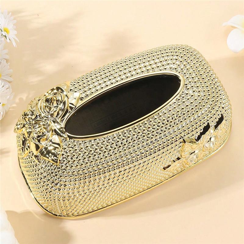 1Pcs High-end Gold Tissue Box Napkin Storage Box Suitable for Kitchens Restaurants Bathrooms and Desks