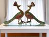 Peacock Couple Pair Sitting Decorative Showpiece In Multicolor Stone Finishing