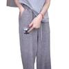 Plus Size High Waist Casual Striped Wide Leg Pants Women Loose Hundred Lazy Style Embroidered Pants
