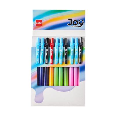 Joy RT Blue Ball Pen Set Of 1 X 10pcs For Smooth Everyday Writing Office School Home Use Retractable Body Lightweight Design