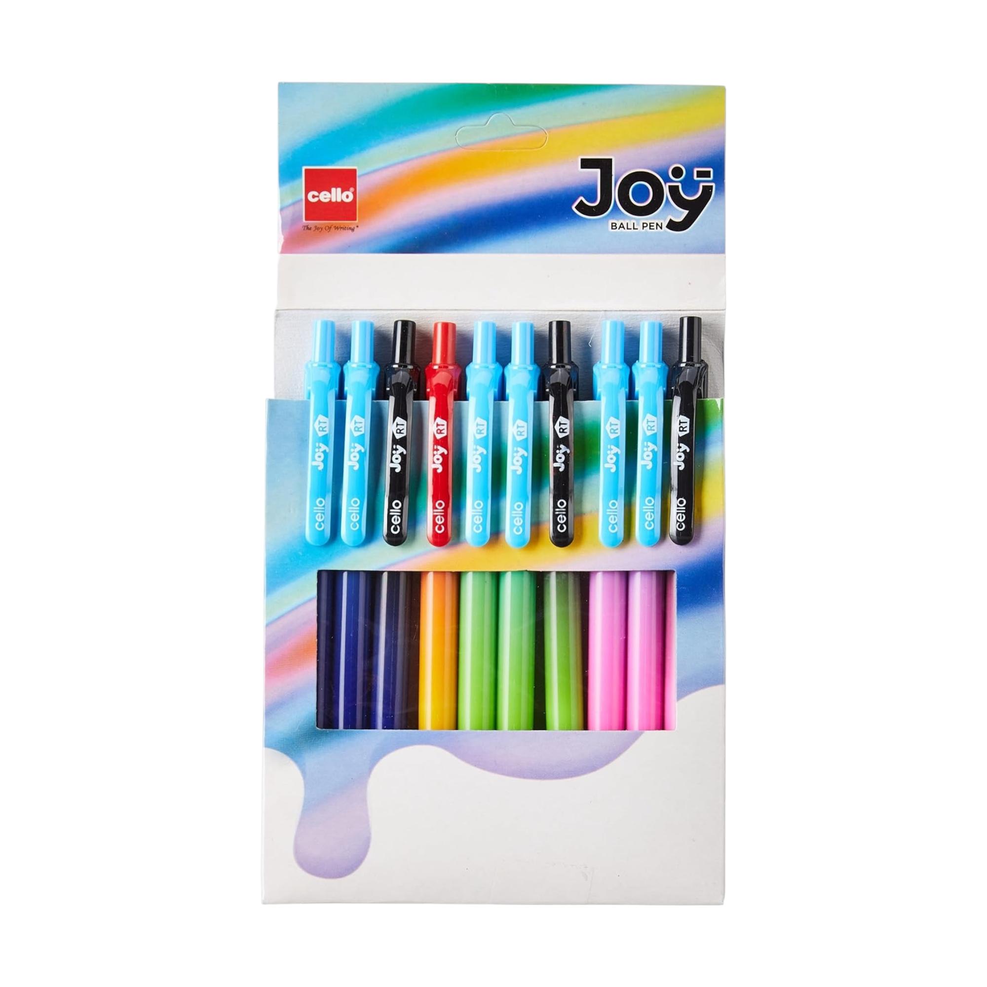 

Joy RT Blue Ball Pen Set Of 1 x 10pcs For Smooth Everyday Writing Office School Home Use Retractable Body Lightweight Design