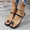 2024 Summer Flat Shoes for Women New Plus Size Retro Women's Flat Slippers Outdoor Causal Women's Flip Flops Female Sandals