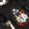 2026 Summer Death Note Light Yagami Ryuk Single Sided TShirt Split Face Anime Print Oversized Cotton Tee For Otaku Fans