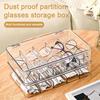 5 Compartments Glasses Storage Box Transparent Design Dustproof Organizer Sunglasses Eyewear Small Items Desktop Storage Box