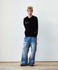 Thevinylhouse Round Neck Cardigan Black
