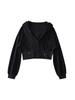 Women's Trendy European & American Double Zipper Hooded Sweatshirt - Solid Color, Loose Fit, High Waist Casual Jacket