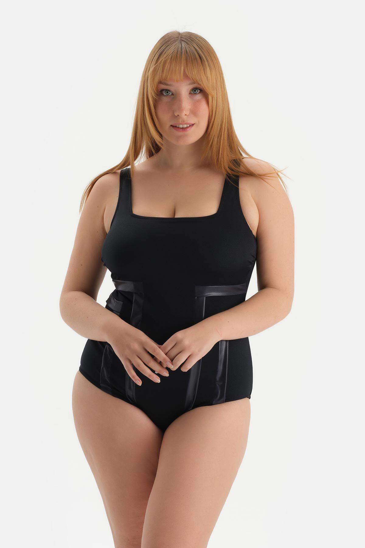 

Женский модный новый купальник, черный купальник с квадратным воротником 2XL