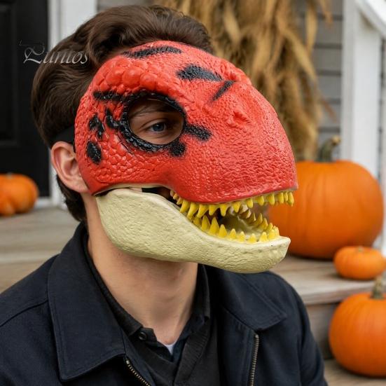 Parent Child Interactive Play Toys Realistic Dinosaur Mask, Moving Jaw Costume Mask for Human Theme Party Dress Up Supplies Pet, Novelty Cosplay