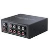 Vrttlkkfe RCA Estéreo Bidirecional Áudio 1 Saída ou 4 Saídas Jack Som Seletor Switcher de Áudio RCA de 4 Vias, Switch, 1 Entrada/4 Entradas/1 Canal L/R,