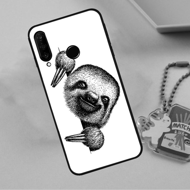 Kawaii Cute Sloth Face For Huawei Nova Y90 Y70 Y60 Y61 Y91 Y72 9 10 SE 12i 12s 11i 5T P60 Pro P20 P30 P40 Lite Case