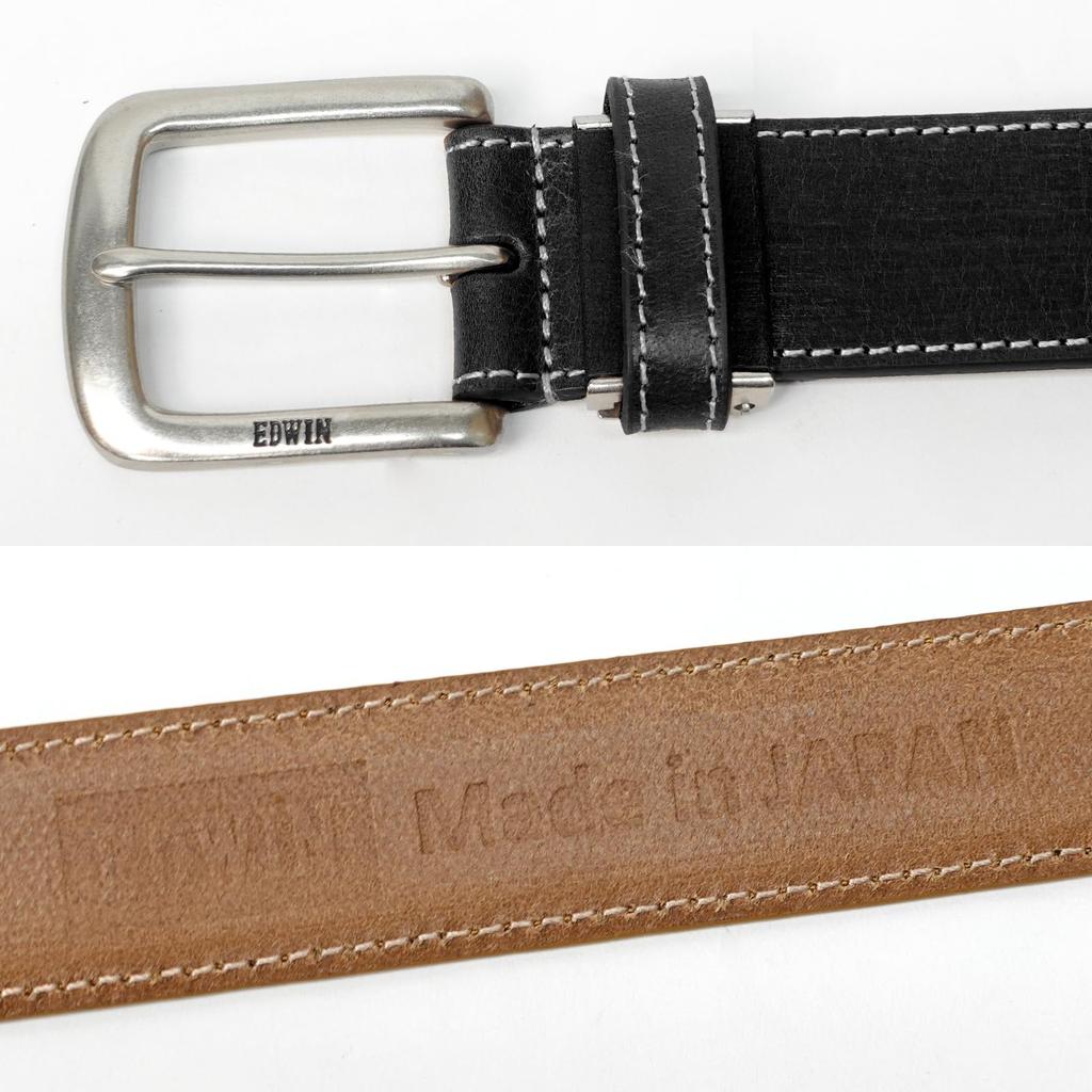 Belt, 30mm Wide, 116cm Long, Made In Japan, Cowhide Leather, Hand-painted, Single Stitching, 0111173