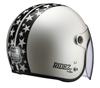 RIDEZ Jr STAR Jet Motorcycle Pearl Sizes with Opening and Closing Junior Helmet, White, Kids' 53-54cm, Shield,