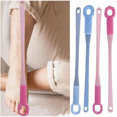 2 Bucăți Perie pentru Curățarea Degetelor de la Picioare Scrubber Siliconic pentru Picioare cu Mâner Lung de 15,7" Perie Moale pentru Curățare la Duș