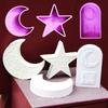 Star Scented Candle Silicone Mold 3D Mandala Crescent Moon Arched Plaster Mould Eid Mubarak Ramadan Decor Making Tools Ornaments
