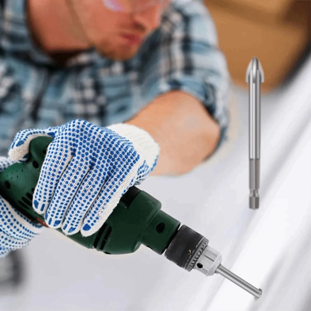 5Pcs Wear-resistant Triangular Drill Bit Four Side Cross Hex Drill Carbide Drill Bit  Glass