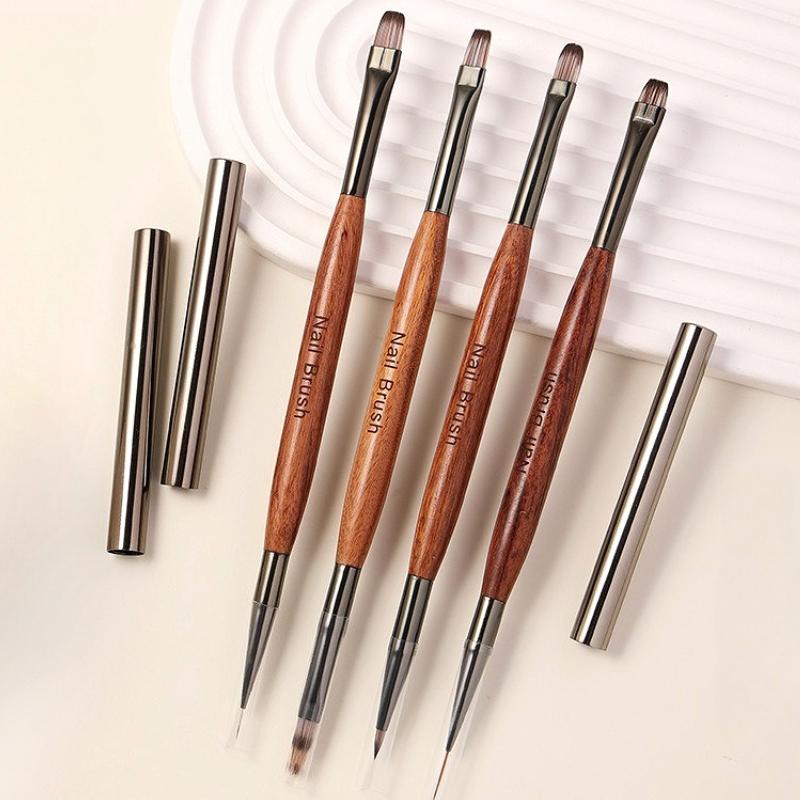 Nail Art Brush Double Headed Sandalwood Lines Drawing Color Painting Phototherapy Gradient Sweeping Specific Pen Manicure Tools