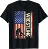 Wrestling USA American Flag Shirt Wrestle 4th of July Men Gift Unisex T-Shirt