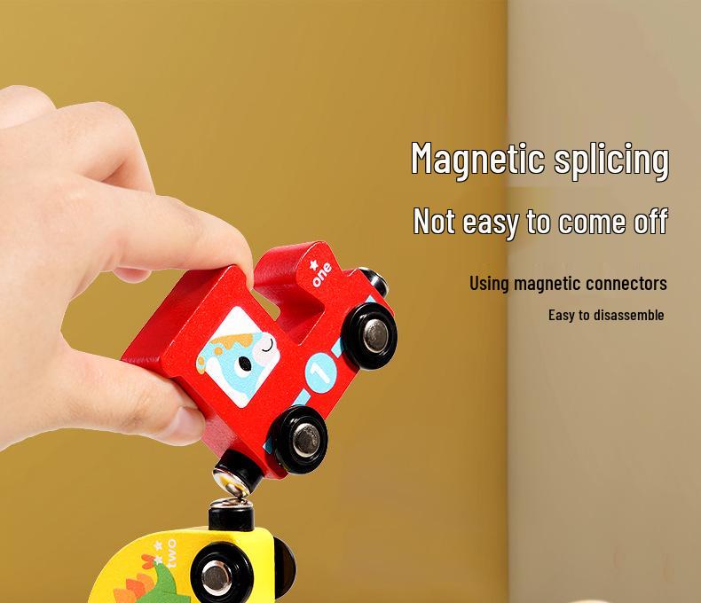 Wooden Dinosaur Magnetic Number Train Toy for Children