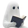 Ghost Reading Statue Resin Sitting Ghost Figurine Reading A Book