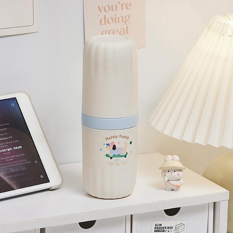 Cute Travel Toothbrush And Toothpaste Case,Portable Travel Toothpaste And Toothbrush Storage Box, Tooth Cup, And Rinse Cup.
