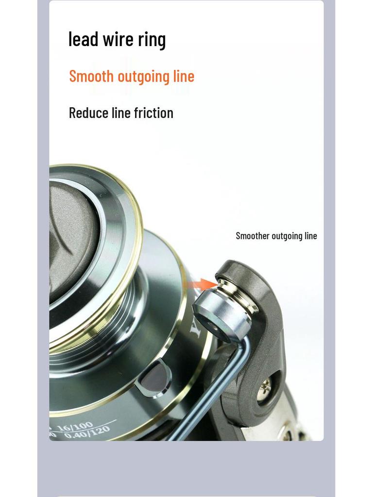 All-Metal Spinning Fishing Reel - Outdoor Lure, Long Cast, Sea Rod Anchor, and Fishing Gear.