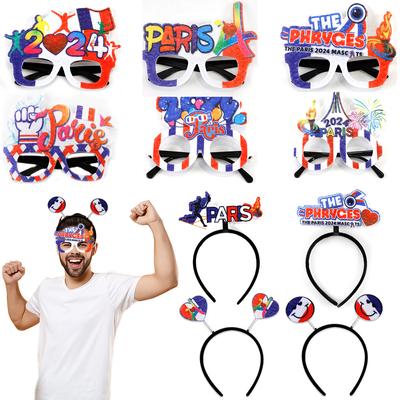 2024 Paris Olympics Decorative Products Glasses Headwear French Element Glasses Paris Sports Match Cheering Headband