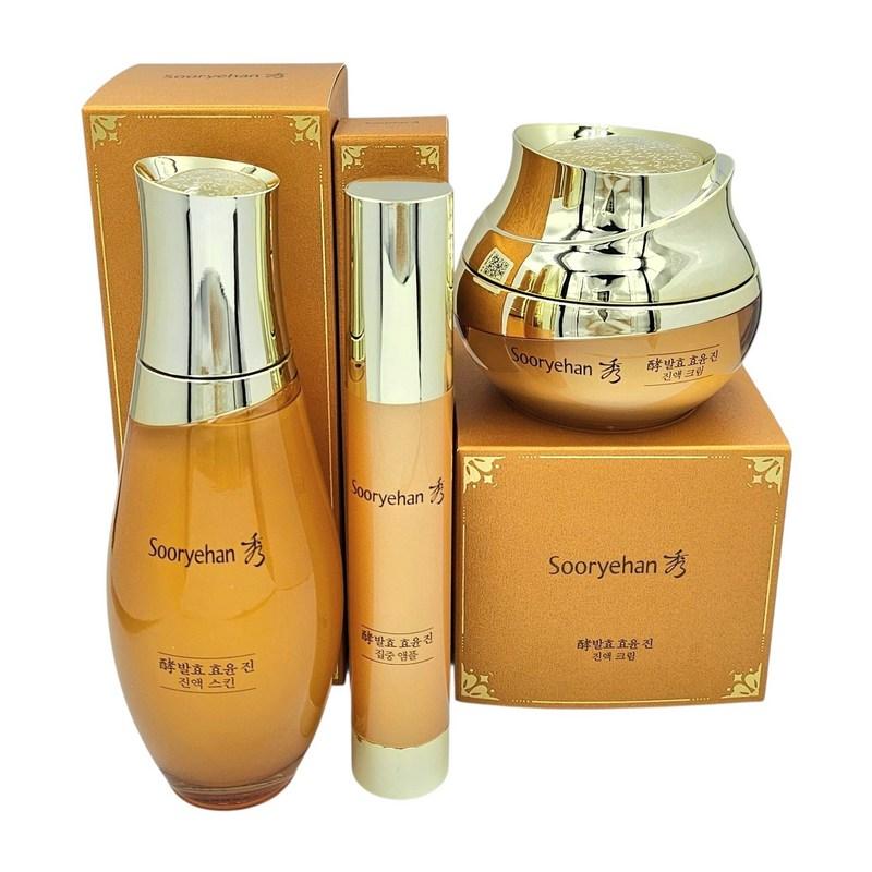 Sooryehan NEW Fermented Hyoyun Jin 3-Piece Set Essence Skin, Ampoule, Cream, 1 Set