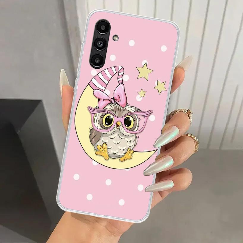 Cartoon Cute Owl LoveLy Phone Case for Samsung Galaxy A16 A26 A36 A56 A15 A25 A35 A55 A14 A24 A34 A54 A13 A23 A33 A53 A05S A04S