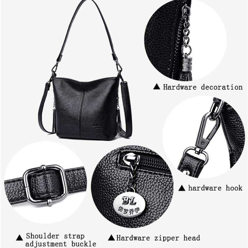 New Women's One Shoulder Messenger Bag Soft Leather Small Square Bag