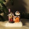 Christmas Village Houses Christmas Collectible Buildings with LED Light Christmas Decors Gingerbreads House Figurine