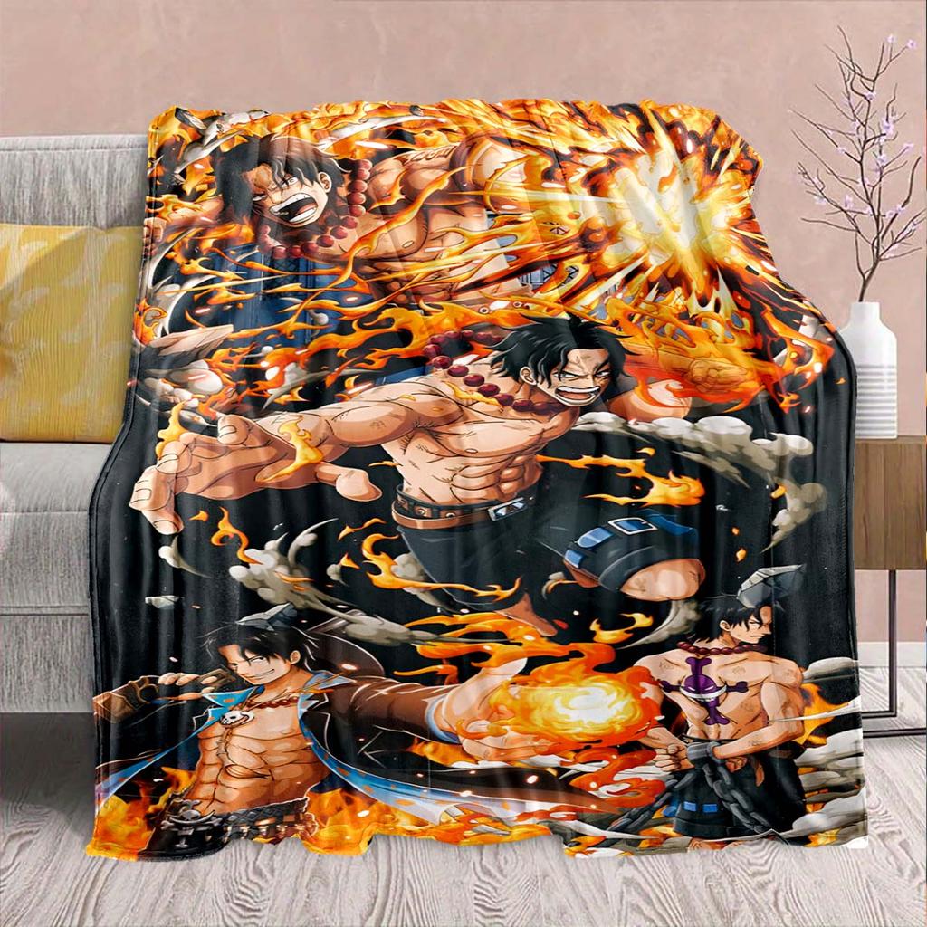 One Piece Anime Flaneldecke - Weich Warm Perfekt für Sofa, Bettwäsche Camping Reisen Büro Heimdekoration -QJY