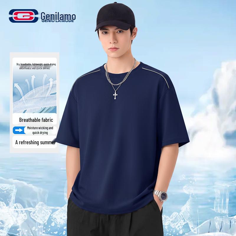 GENIOLAMODE Men s Quick-Dry Casual T-Shirt XL